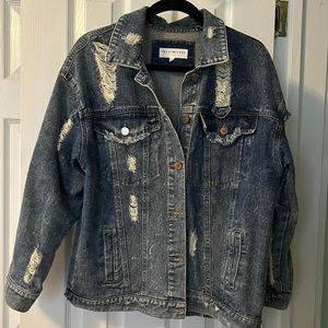 Oversized Distressed Denim Jacket
